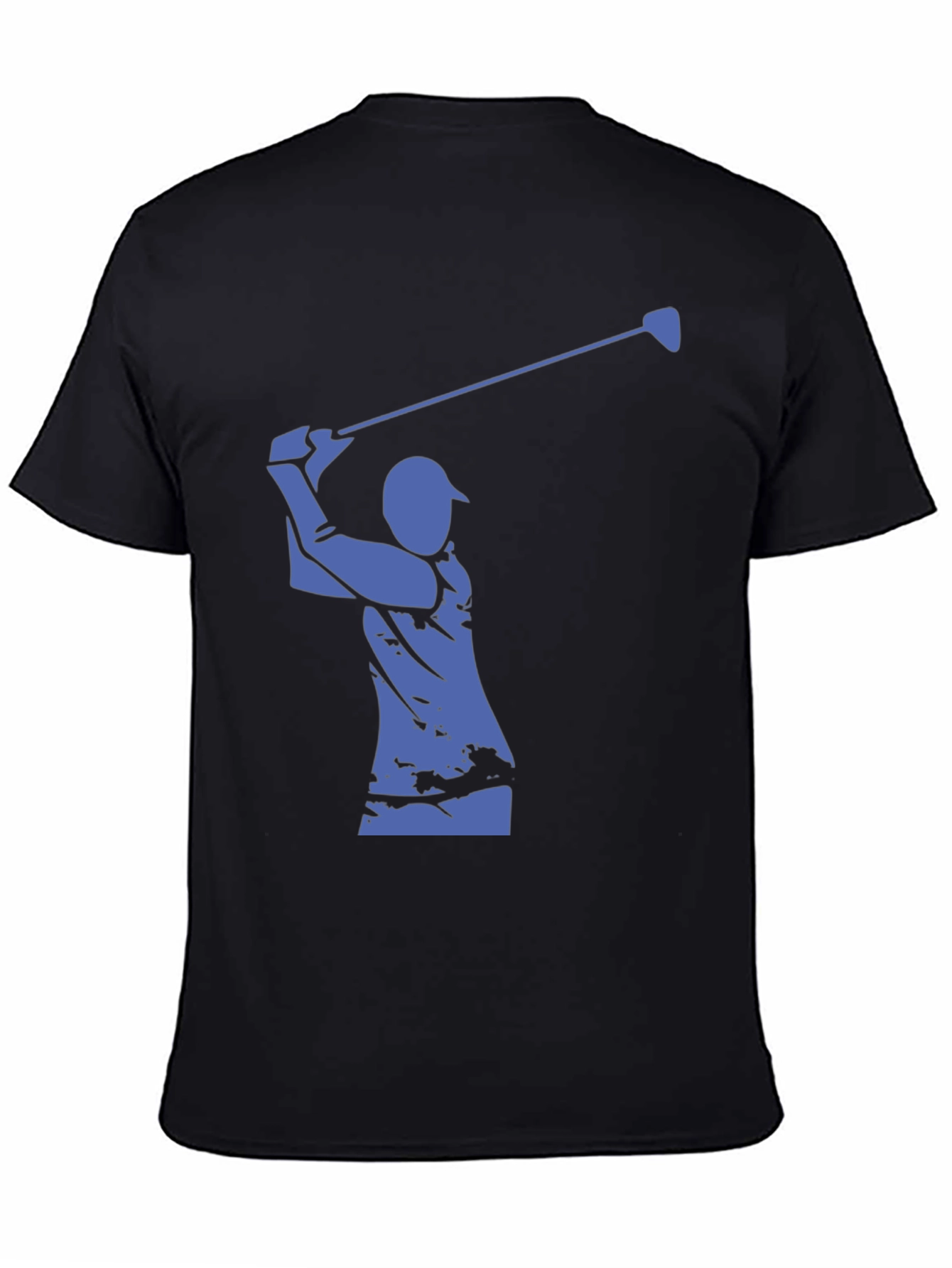 Golfer Silhouette Graphic Tee - Classic Black Cotton Shirt