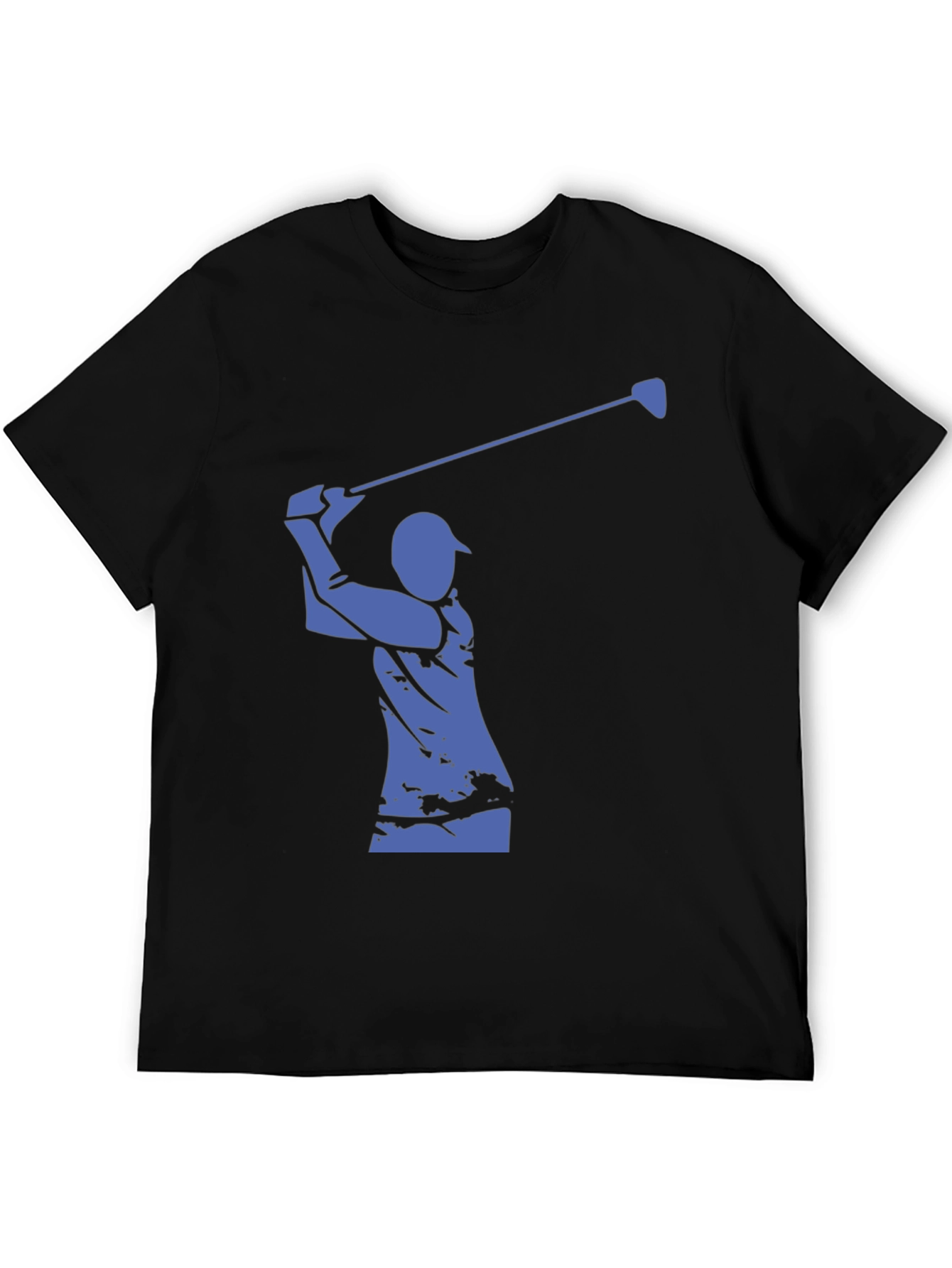 Golfer Silhouette Graphic Tee - Classic Black Cotton Shirt