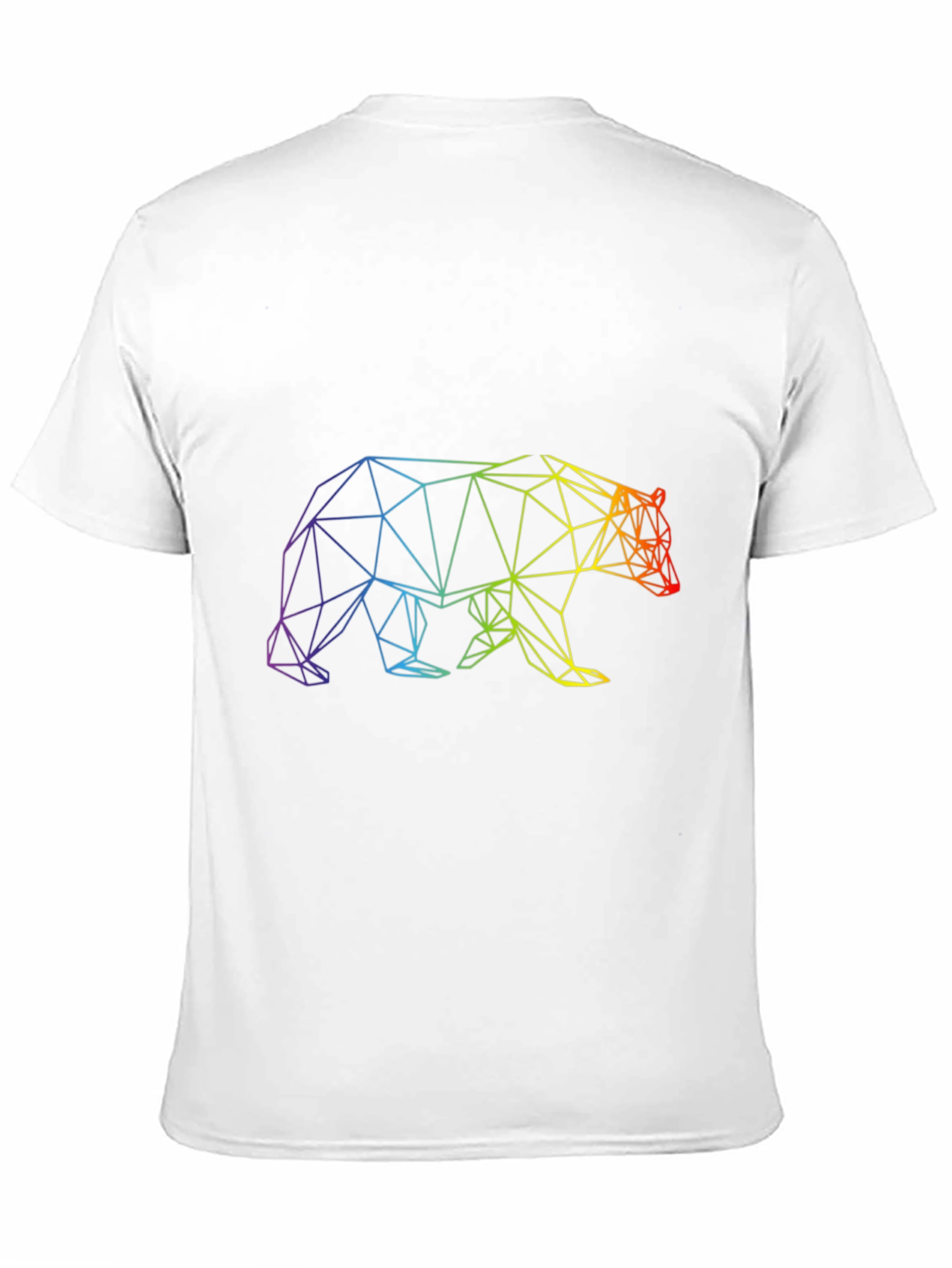 Geometric Rainbow Bear Graphic Tee - Black