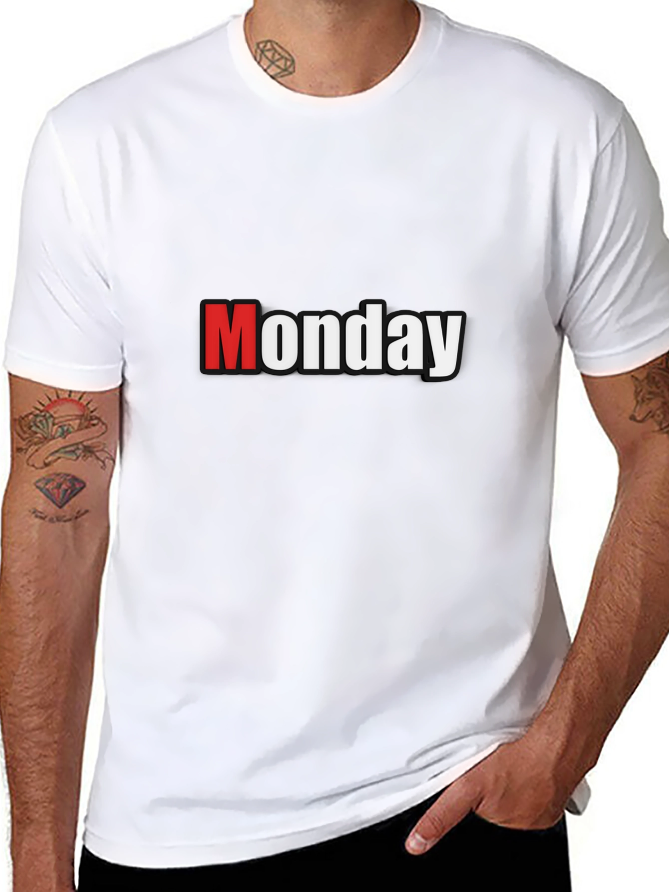 Monday Graphic T-Shirt - Black Cotton Tee