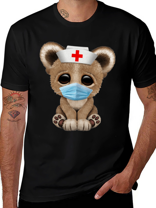 Lion Cub Nurse T-Shirt - Cute Animal Tee