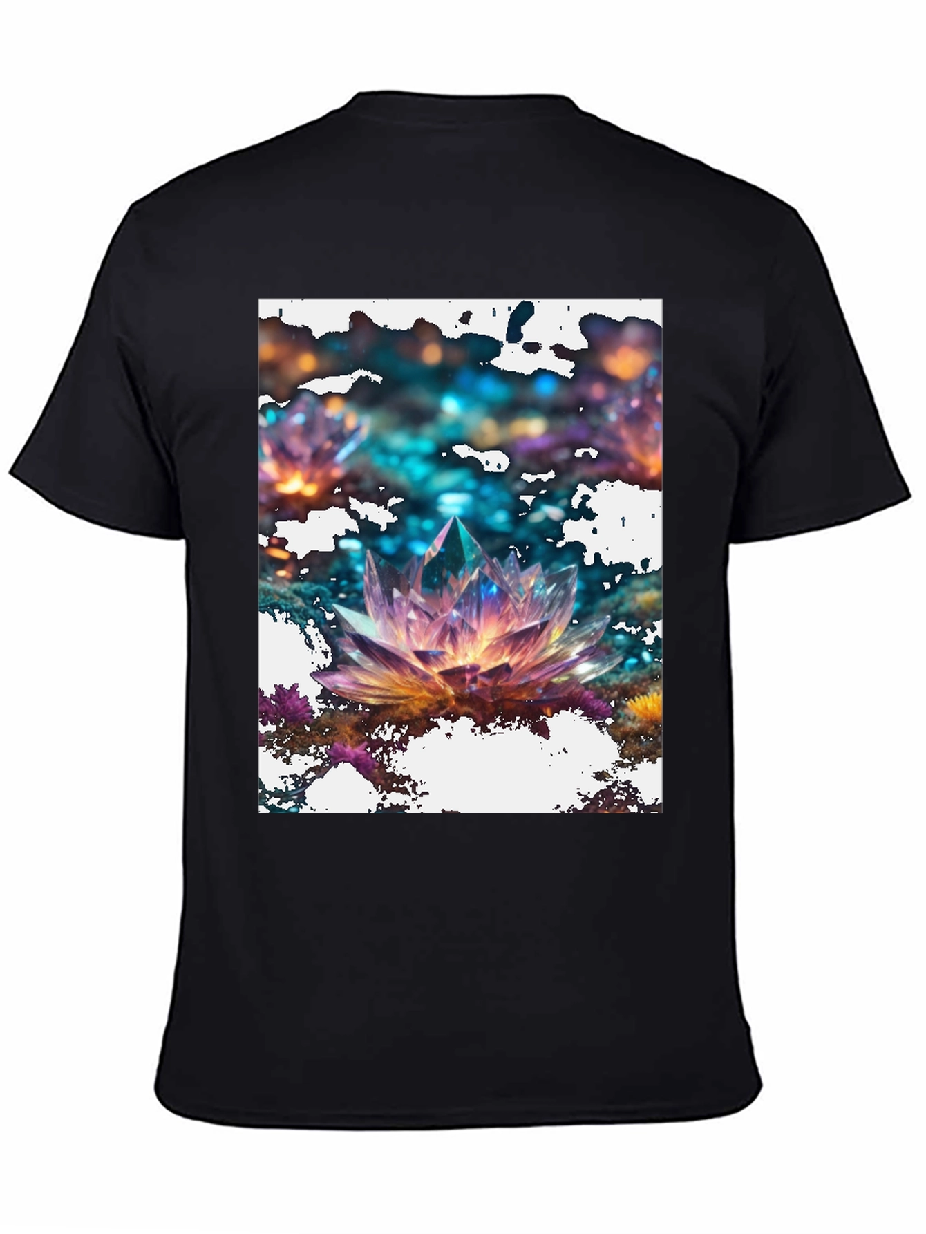 Crystal Lotus Graphic Tee - Mens Black T-Shirt