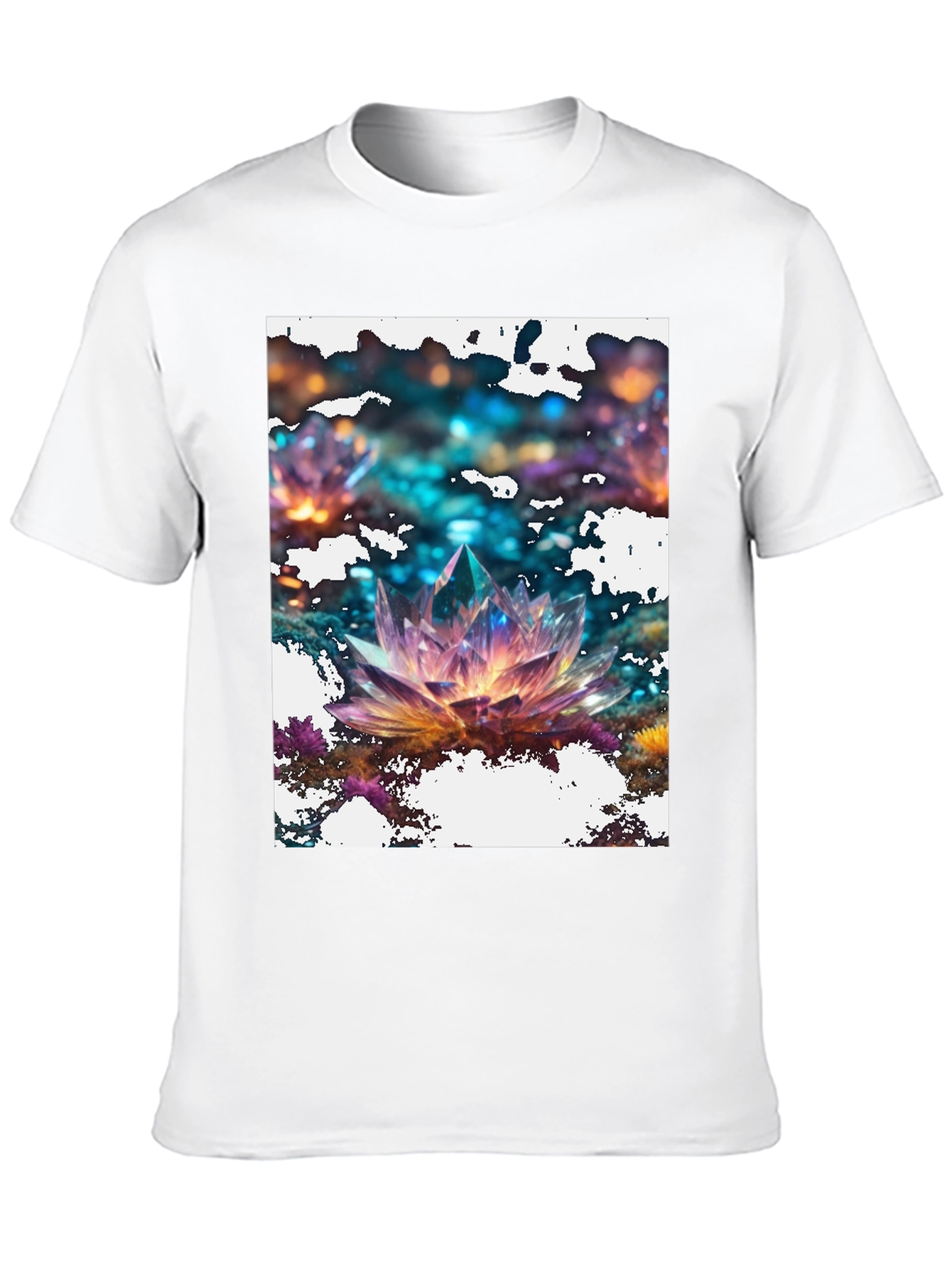 Crystal Lotus Graphic Tee - Mens Black T-Shirt