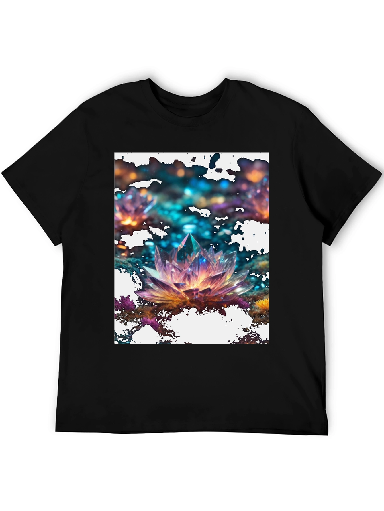 Crystal Lotus Graphic Tee - Mens Black T-Shirt