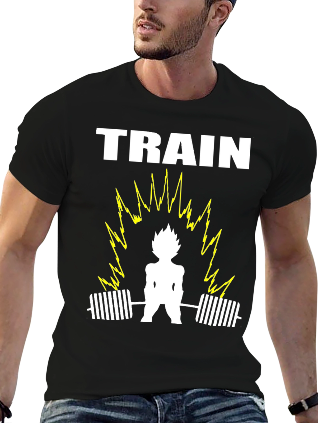 Train Anime Gym T-Shirt - Black