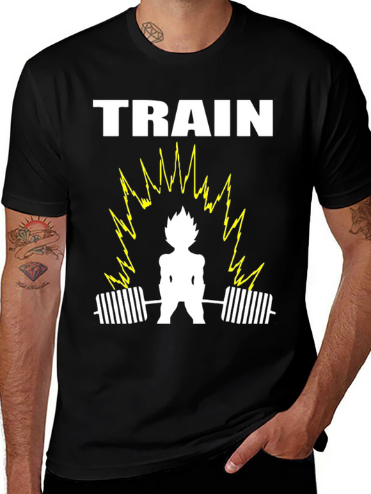 Train Anime Gym T-Shirt - Black