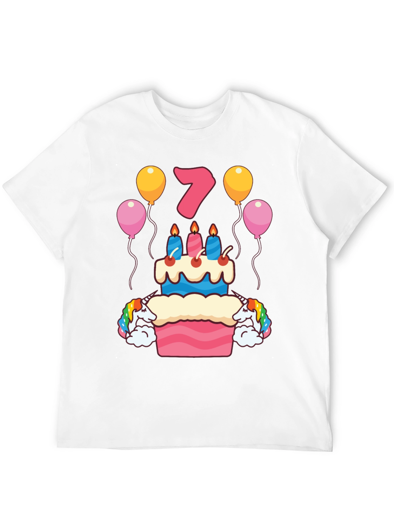 Birthday 7 Unicorn Cake T-Shirt