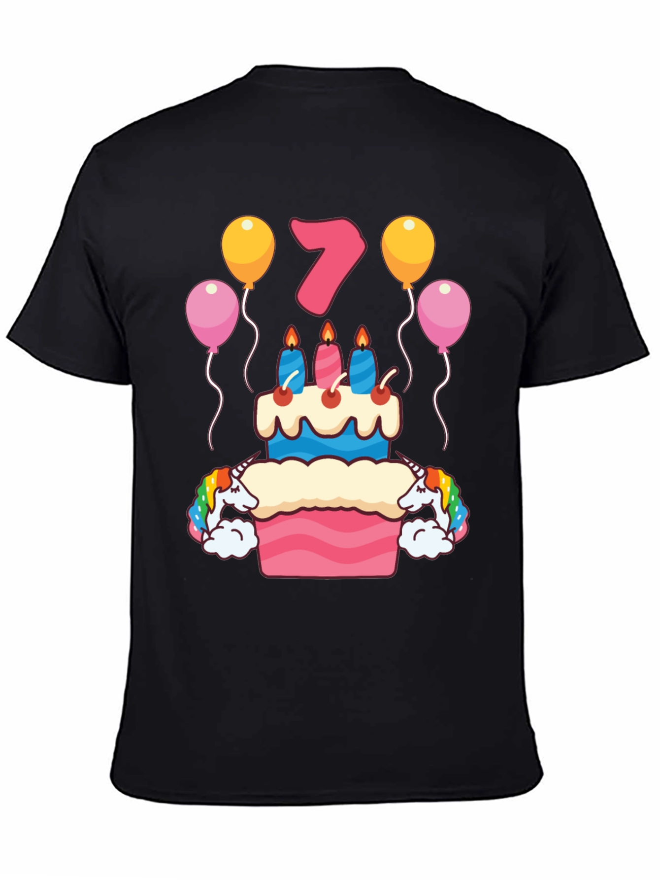 Birthday 7 Unicorn Cake T-Shirt