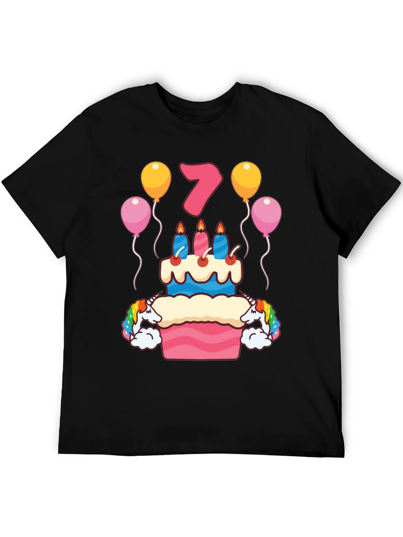 Birthday 7 Unicorn Cake T-Shirt