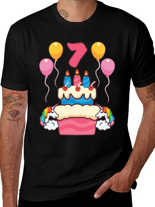 Birthday 7 Unicorn Cake T-Shirt