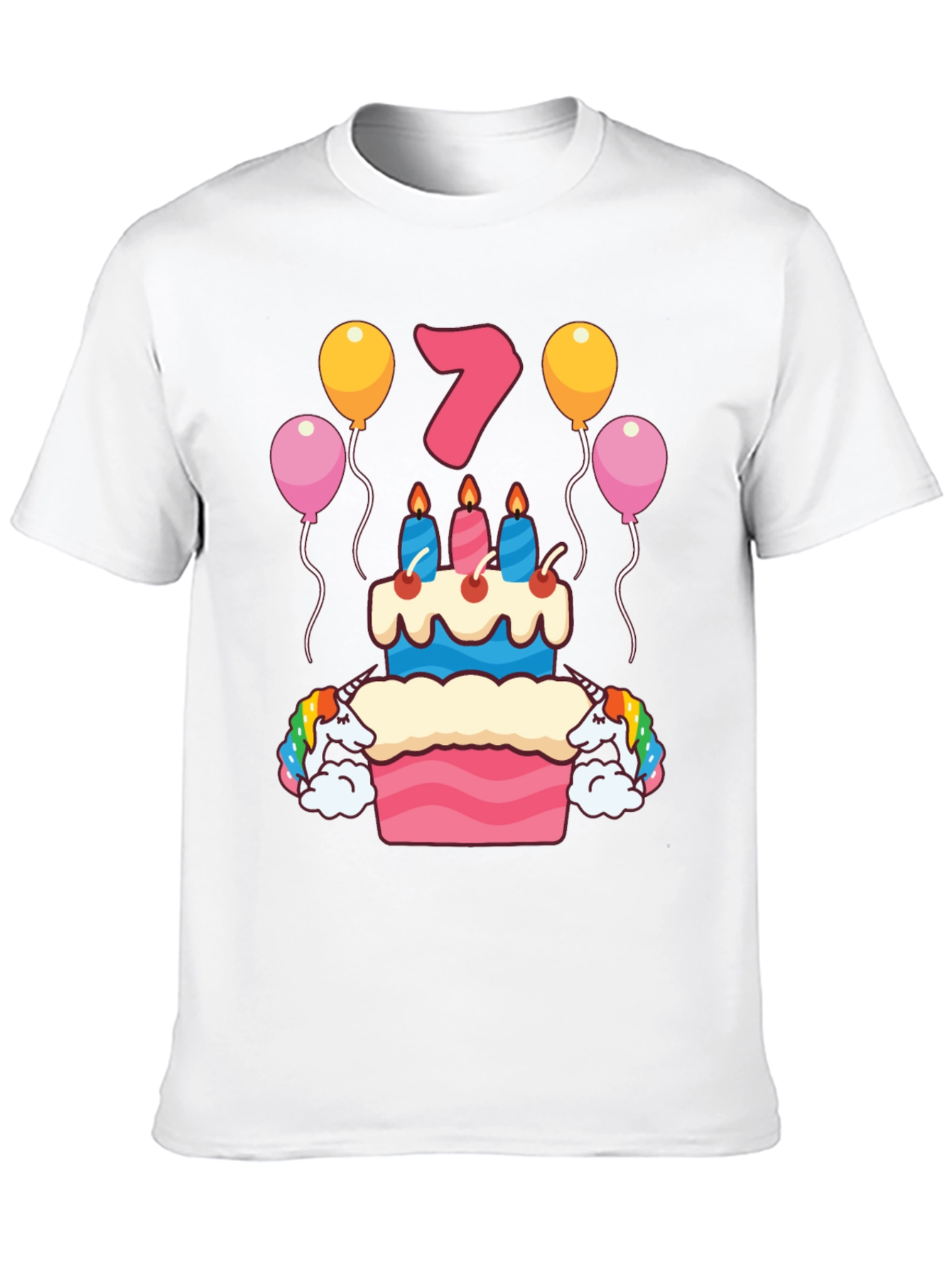 Birthday 7 Unicorn Cake T-Shirt