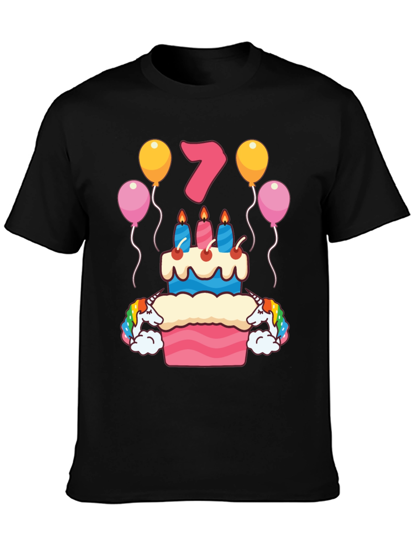 Birthday 7 Unicorn Cake T-Shirt
