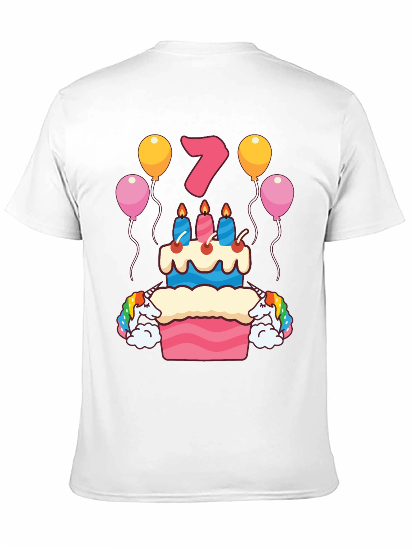 Birthday 7 Unicorn Cake T-Shirt