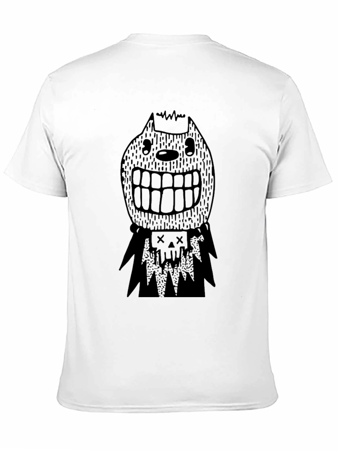 Mens Black Graphic Tee - Spooky Character