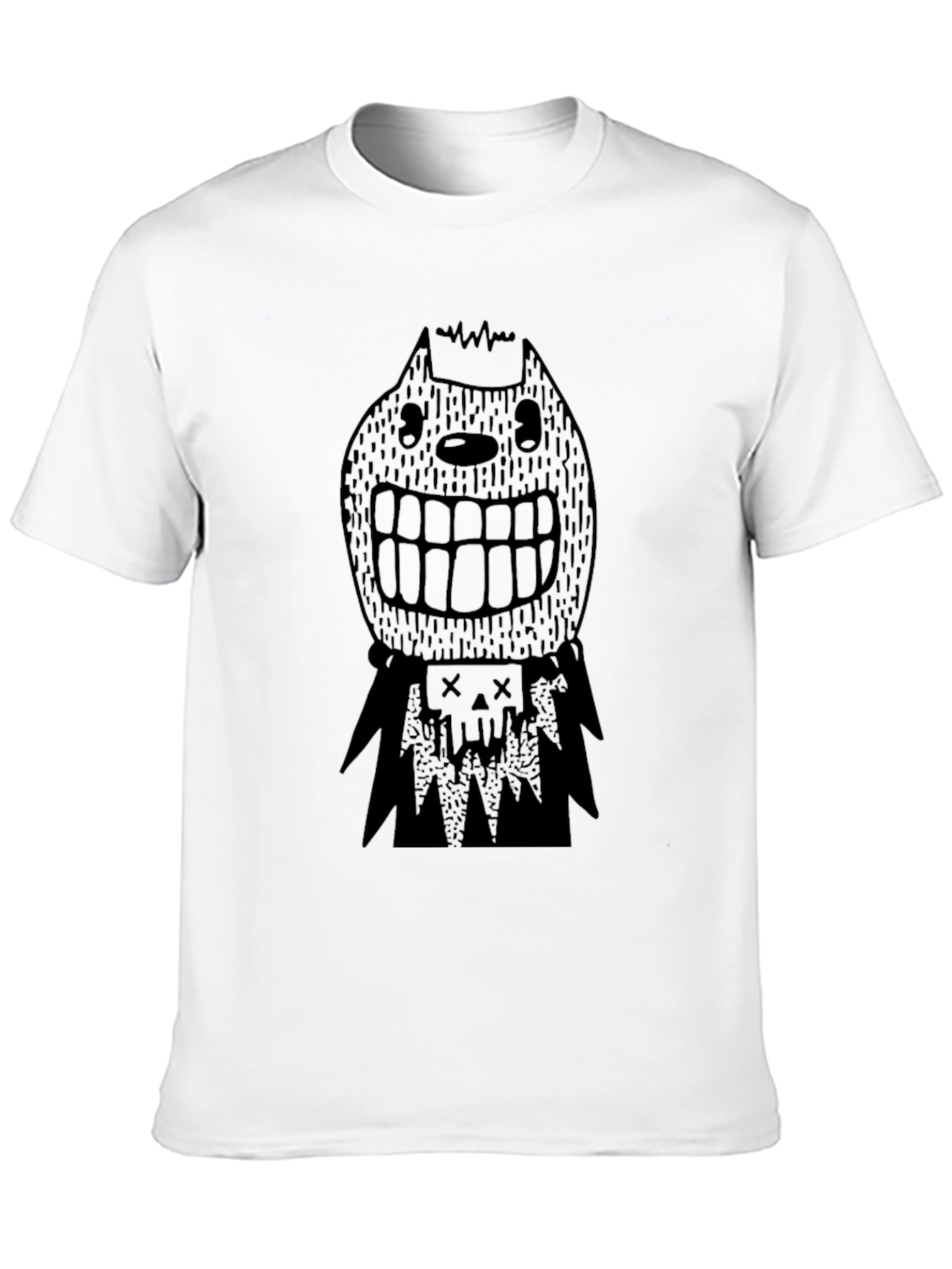 Mens Black Graphic Tee - Spooky Character