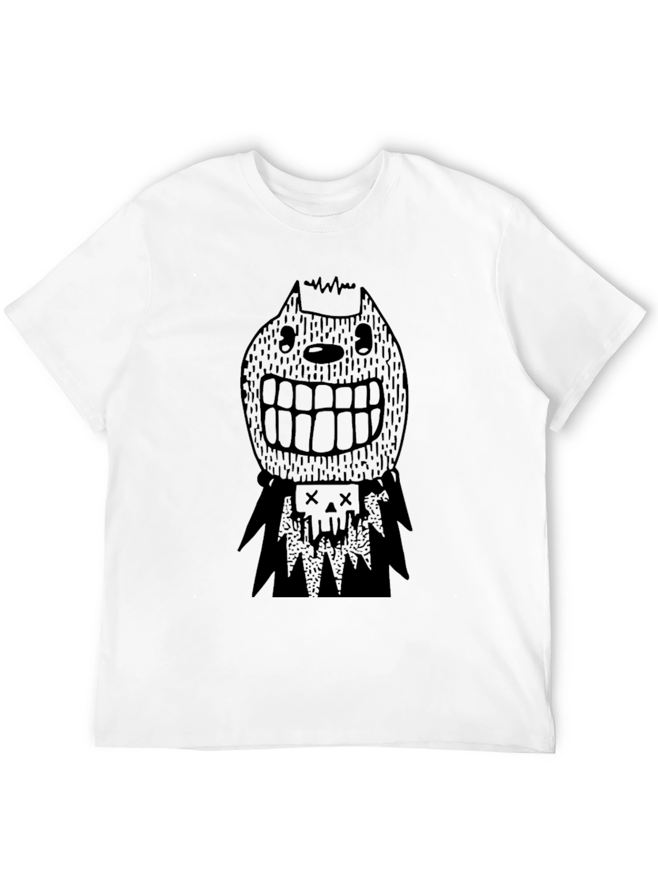 Mens Black Graphic Tee - Spooky Character