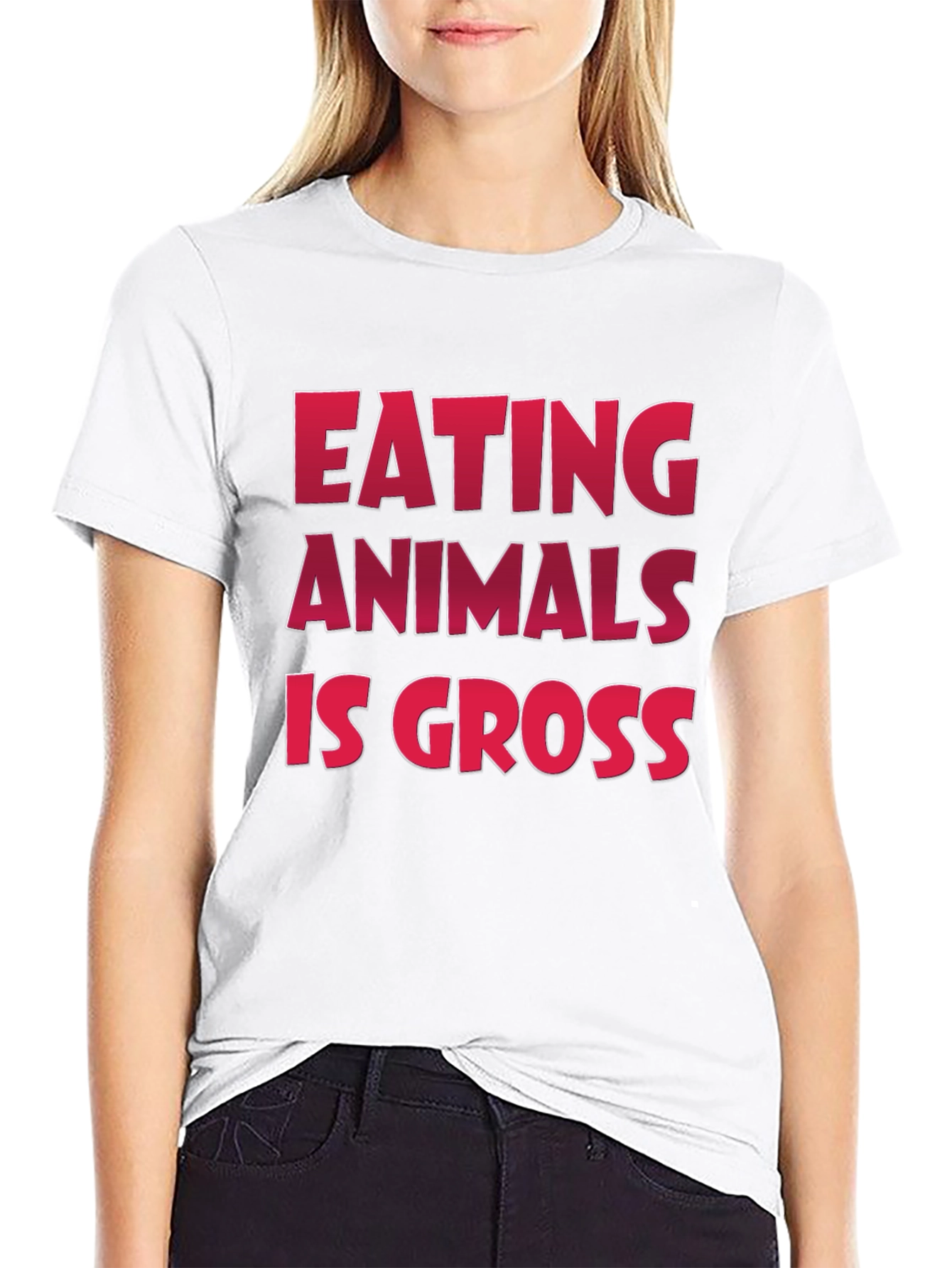 Vegan Slogan T-Shirt: Eating Animals Is Gross Design