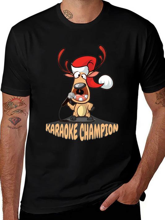 Karaoke Champion Reindeer T-Shirt - Holiday Fun!