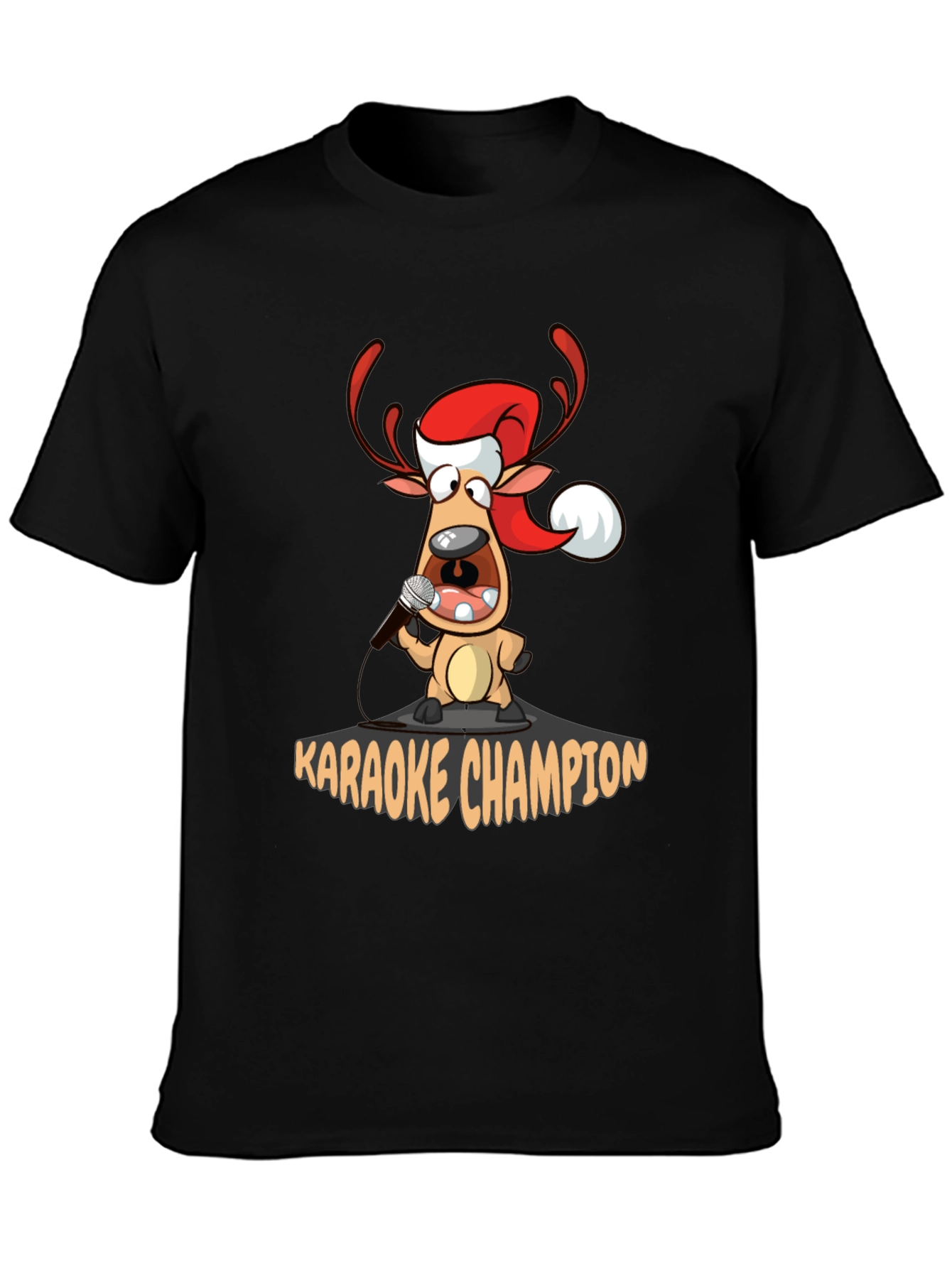 Karaoke Champion Reindeer T-Shirt - Holiday Fun!