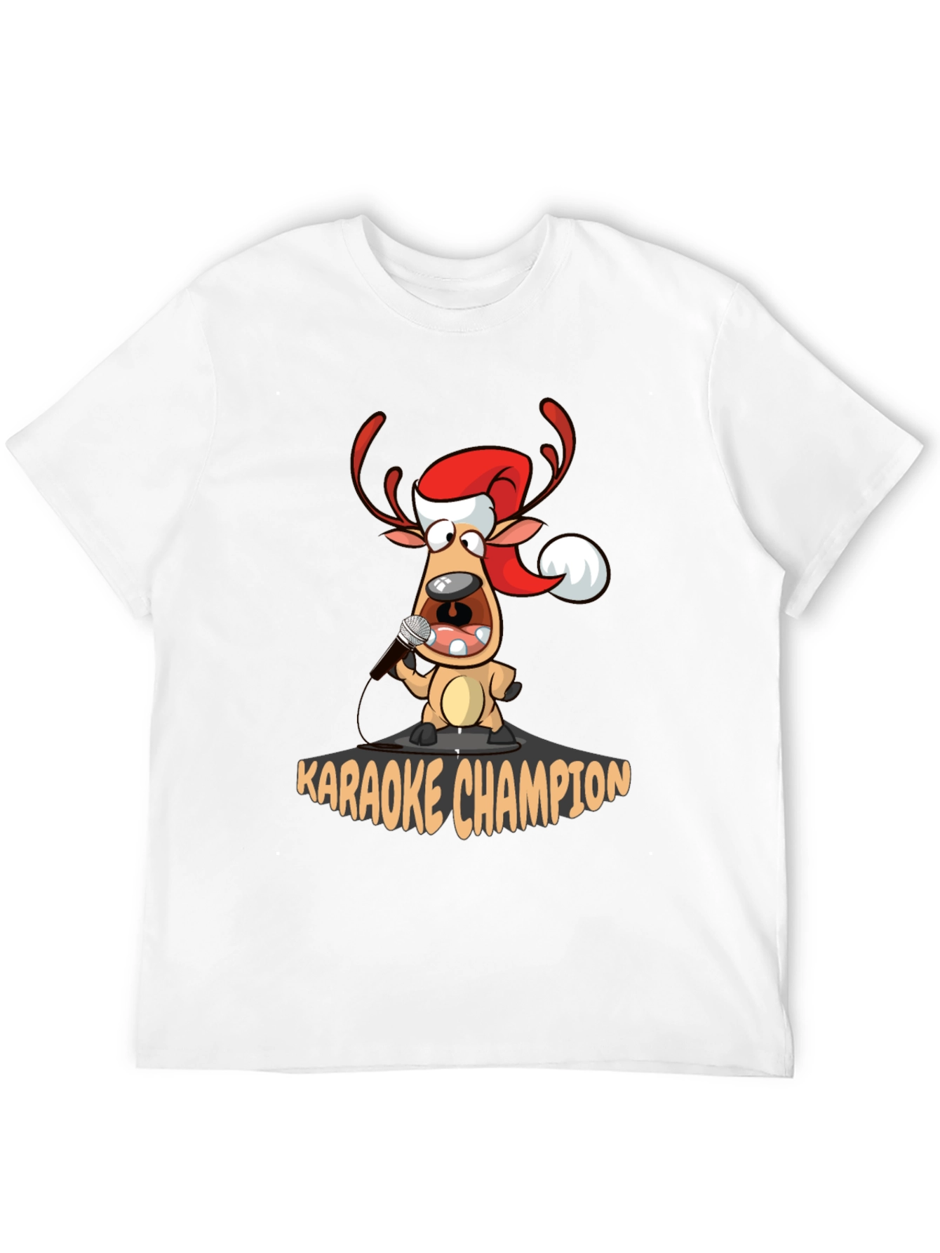 Karaoke Champion Reindeer T-Shirt - Holiday Fun!