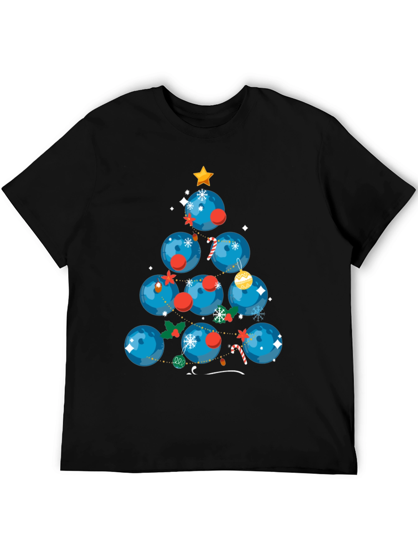 Festive Bowling Ball Christmas Tree T-Shirt