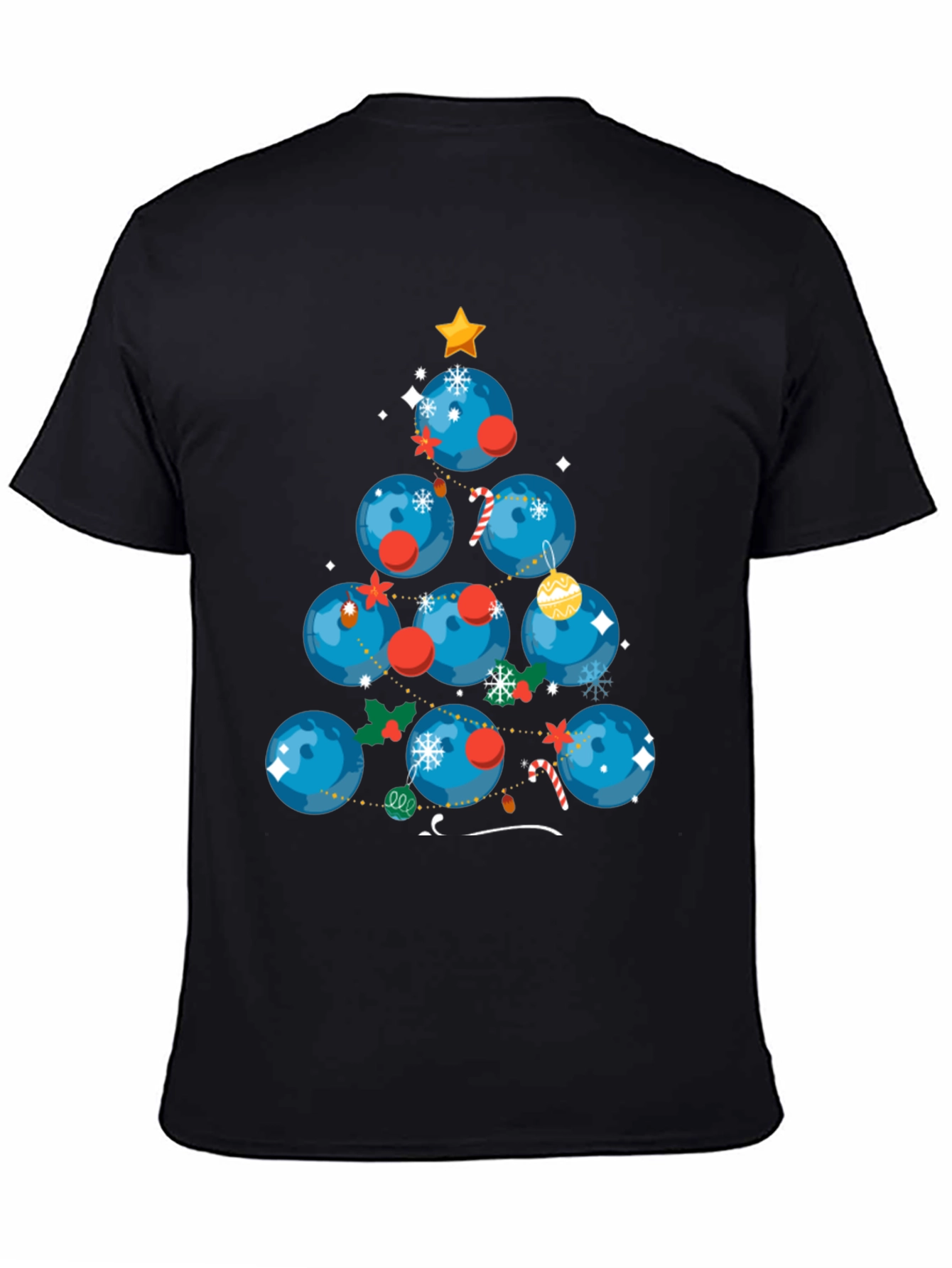 Festive Bowling Ball Christmas Tree T-Shirt
