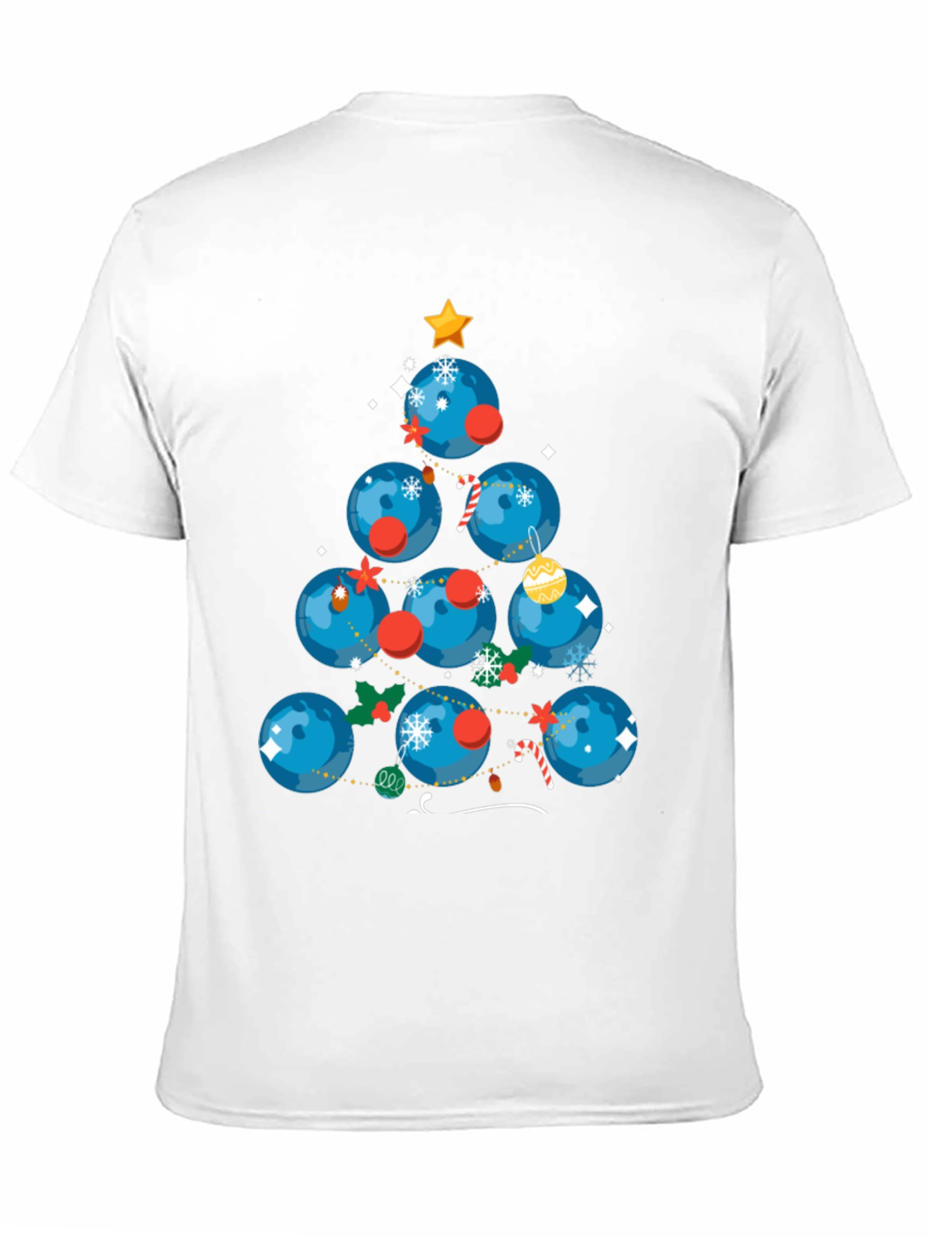 Festive Bowling Ball Christmas Tree T-Shirt