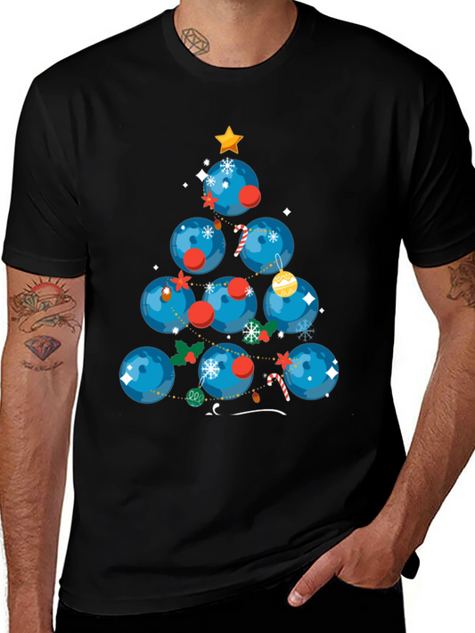 Festive Bowling Ball Christmas Tree T-Shirt