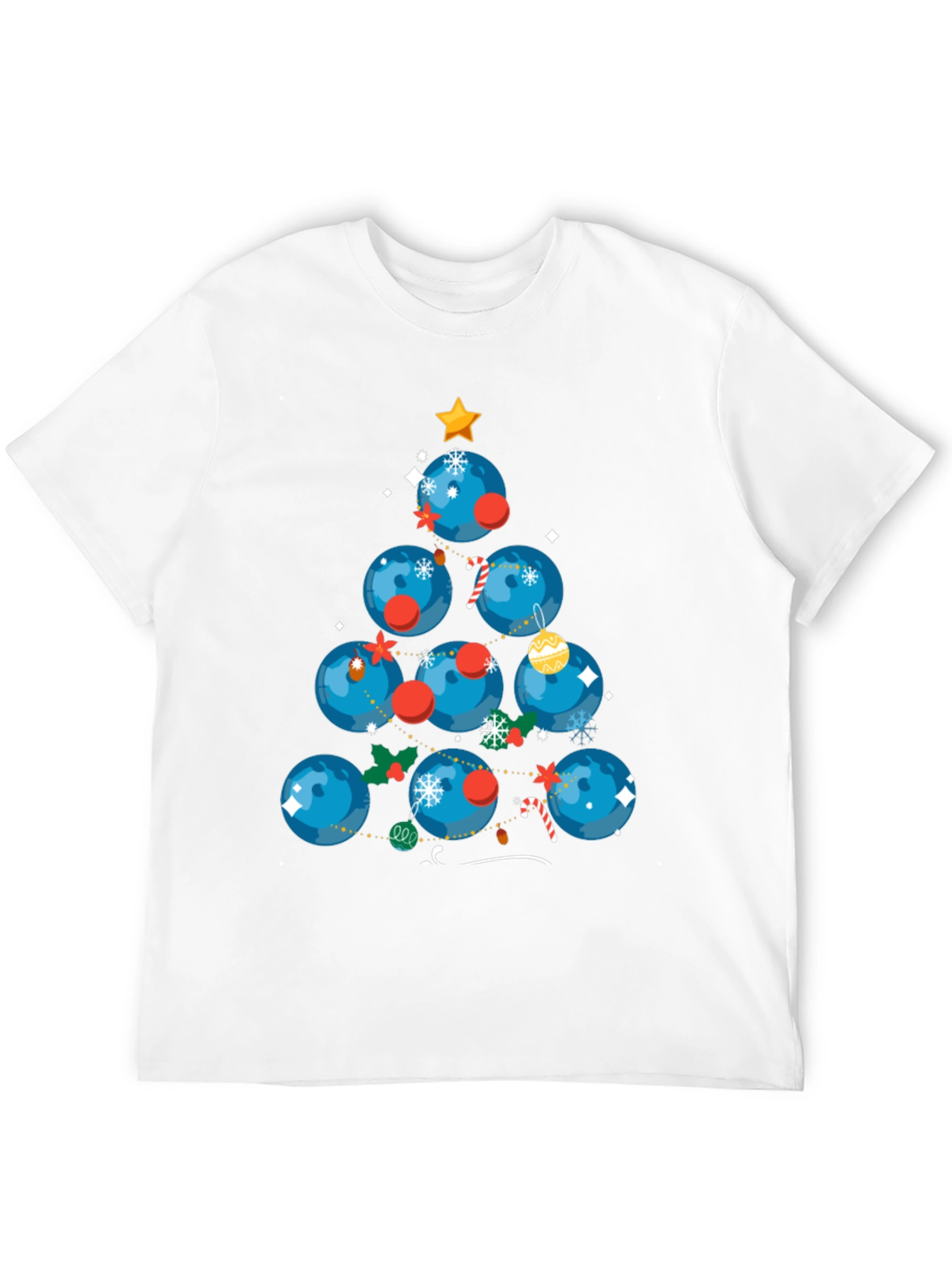 Festive Bowling Ball Christmas Tree T-Shirt