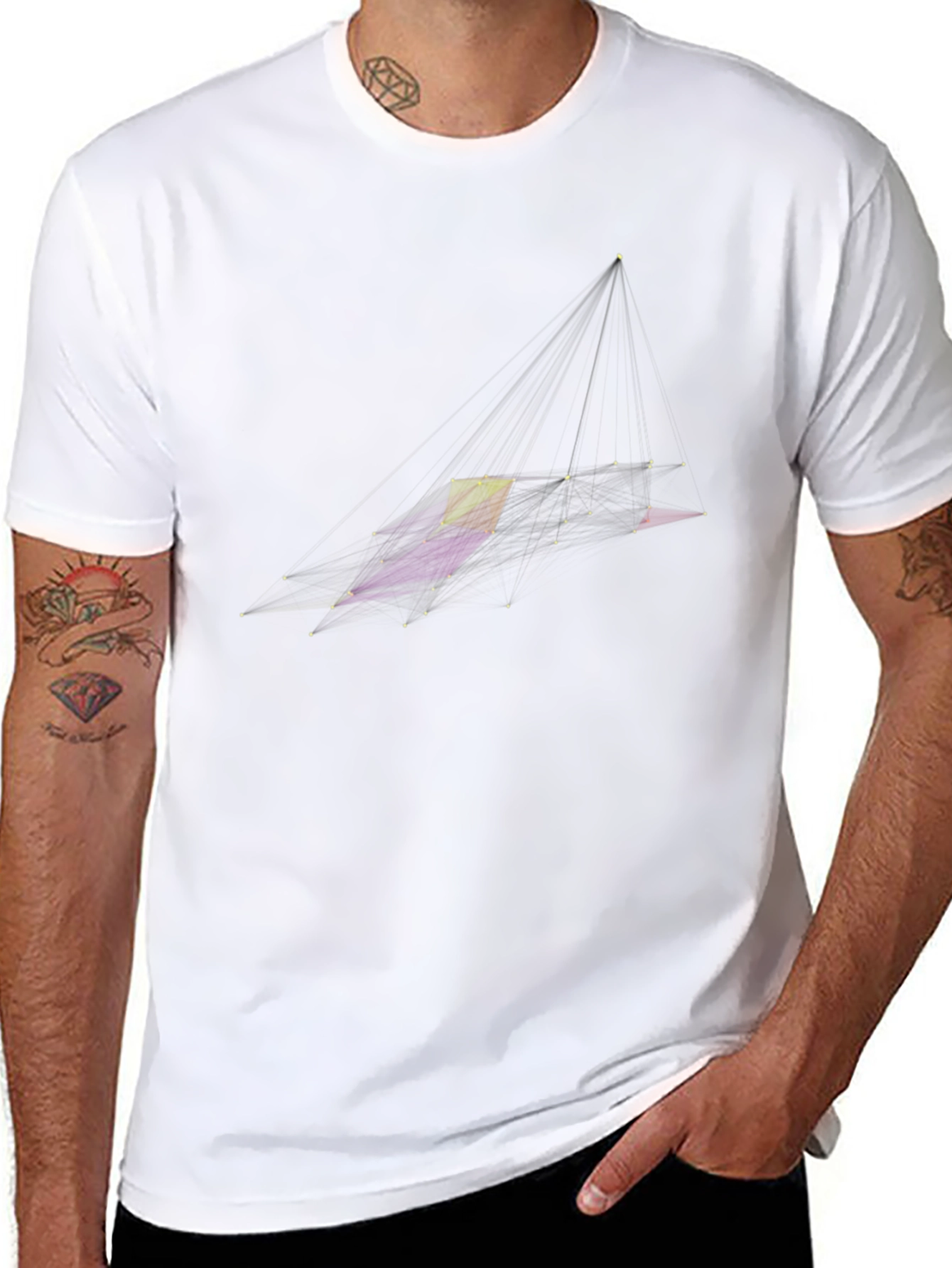 Abstract Geometric Black T-Shirt