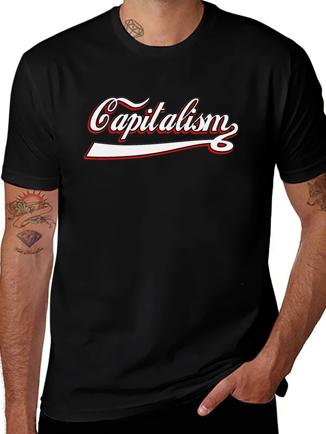 Capitalism Graphic Tee - Black Cotton T-Shirt