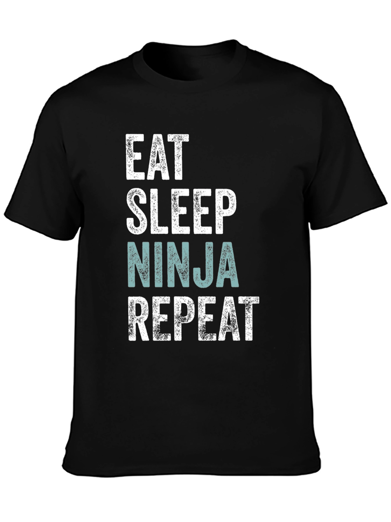 Eat Sleep Ninja Repeat Mens Black T-Shirt