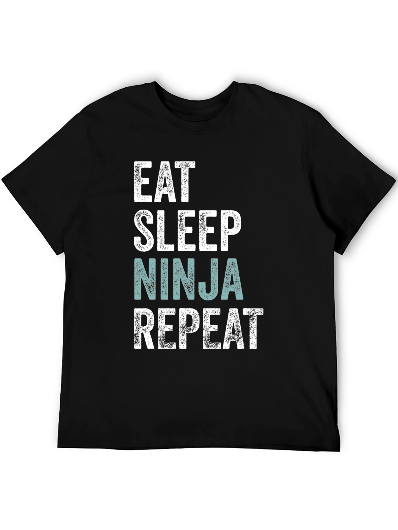 Eat Sleep Ninja Repeat Mens Black T-Shirt