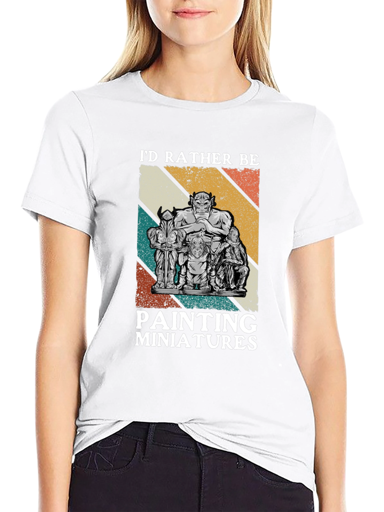 Id Rather Be Painting Miniatures Black T-Shirt