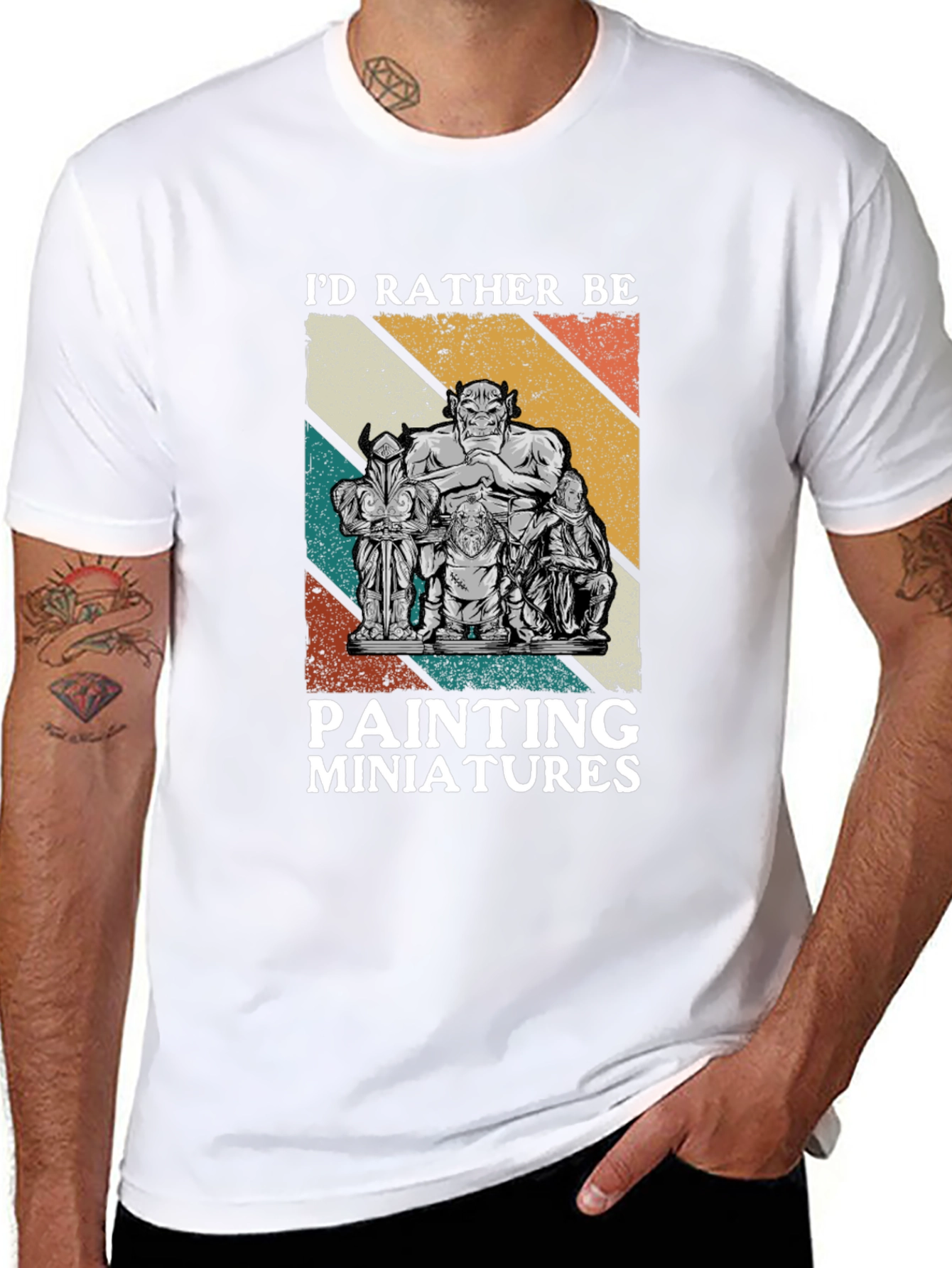 Id Rather Be Painting Miniatures Black T-Shirt
