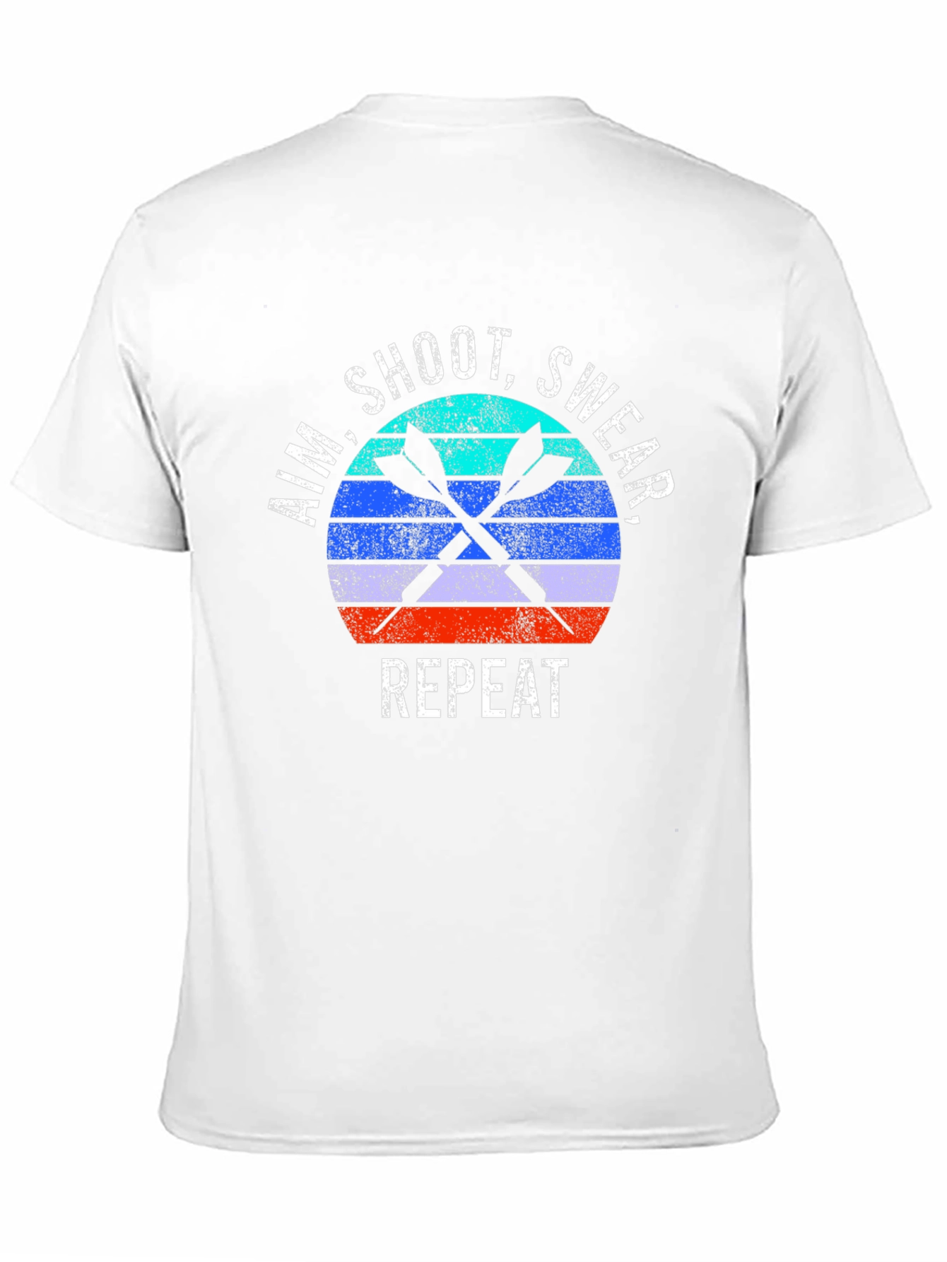 Aim Shoot Swear Repeat Retro Dart T-Shirt