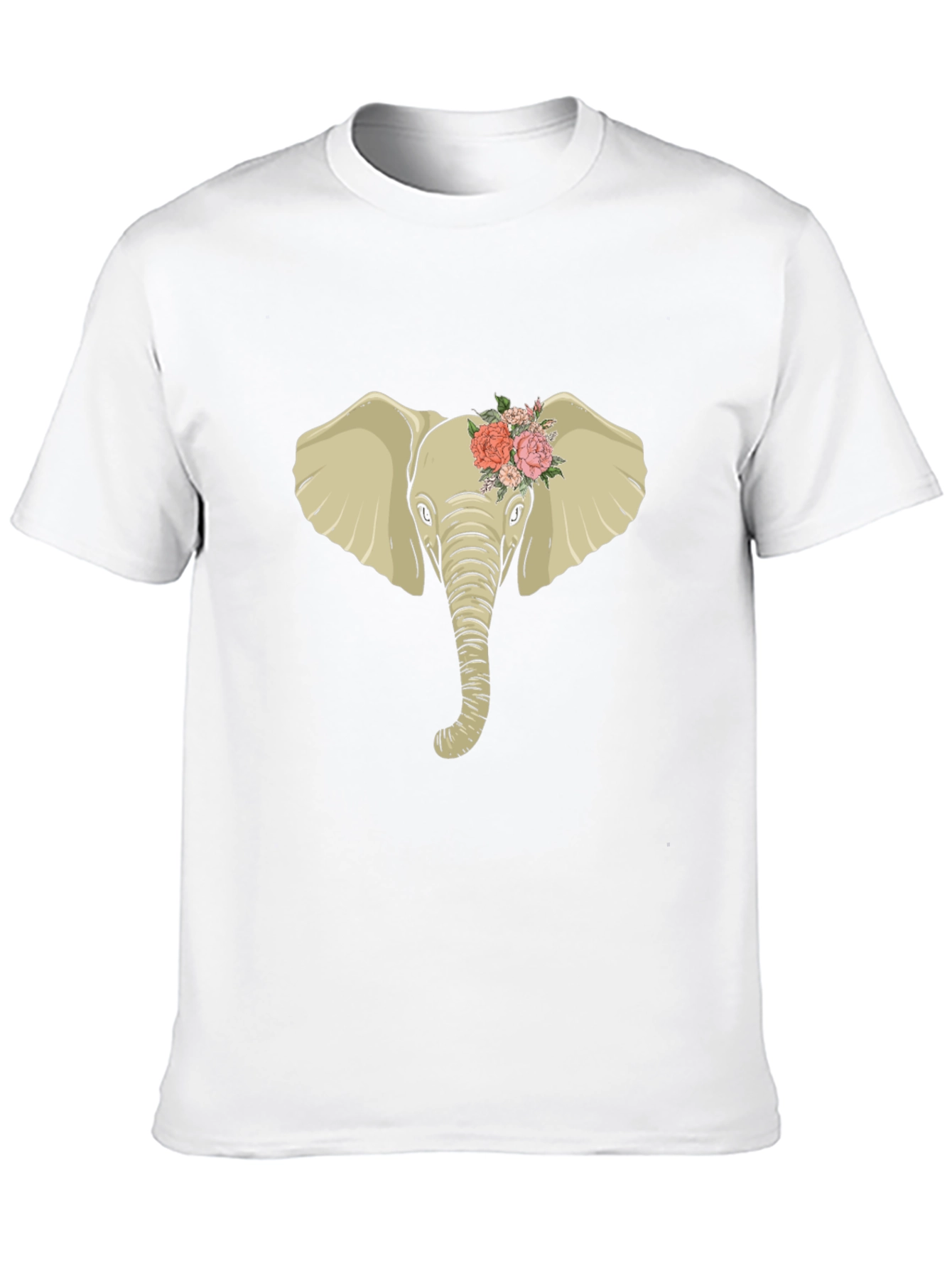 Elephant with Flowers Graphic Tee