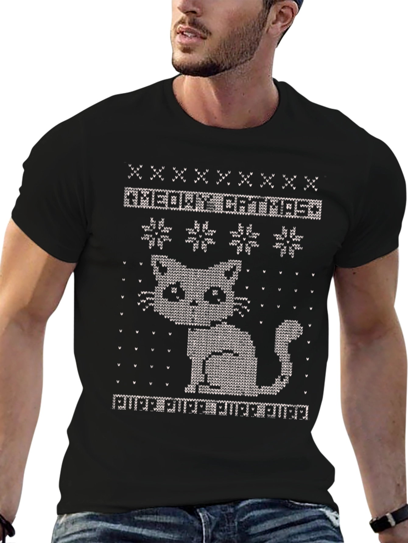 Meowy Catmas Ugly Christmas Sweater T-Shirt