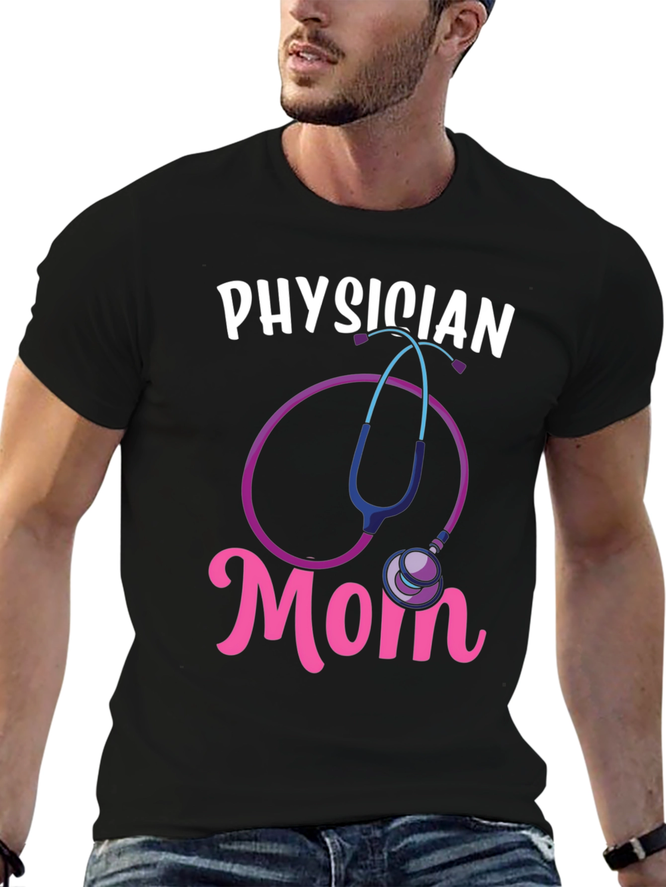 Physician Mom T-Shirt - Stethoscope Graphic Tee