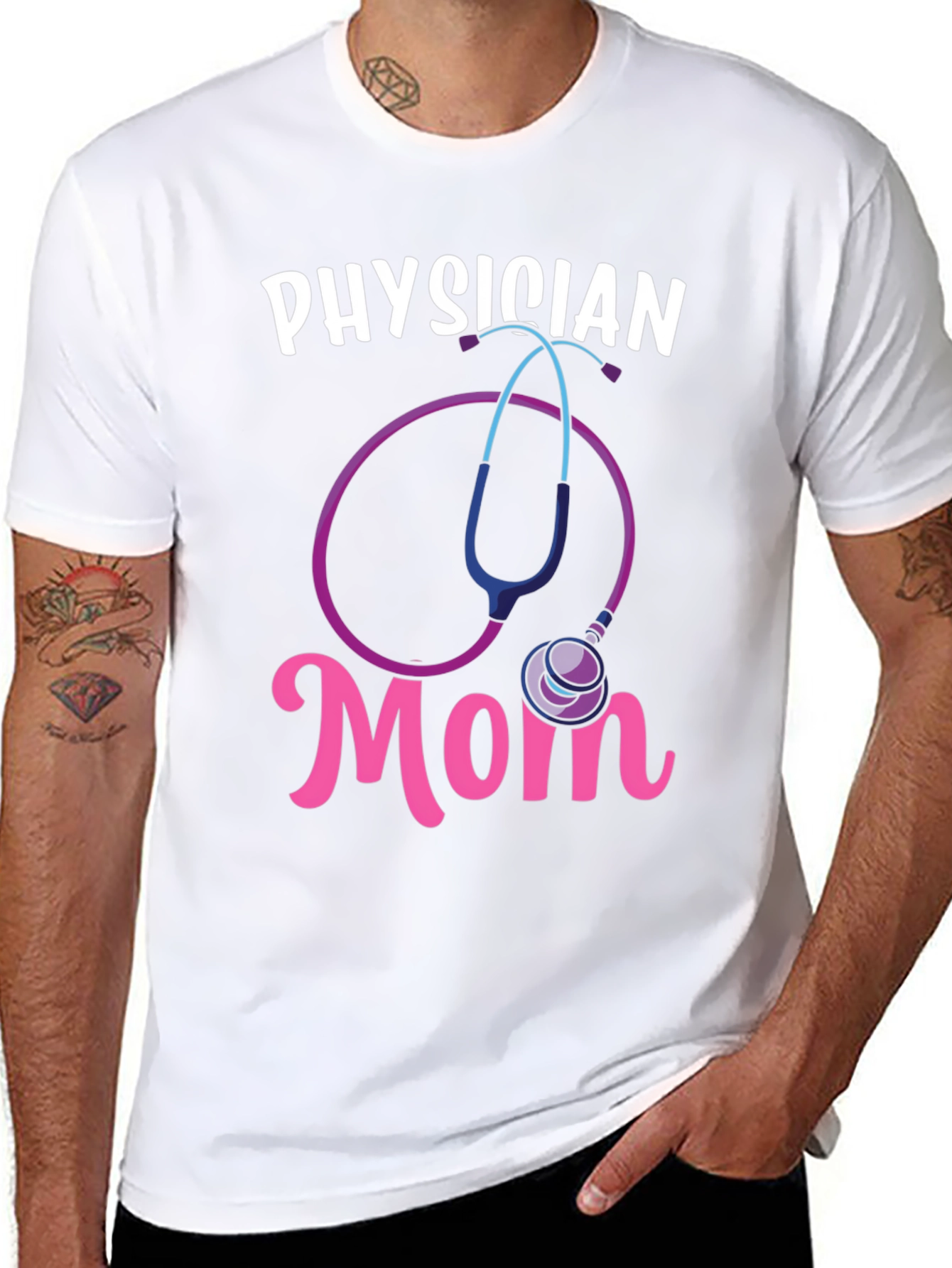 Physician Mom T-Shirt - Stethoscope Graphic Tee