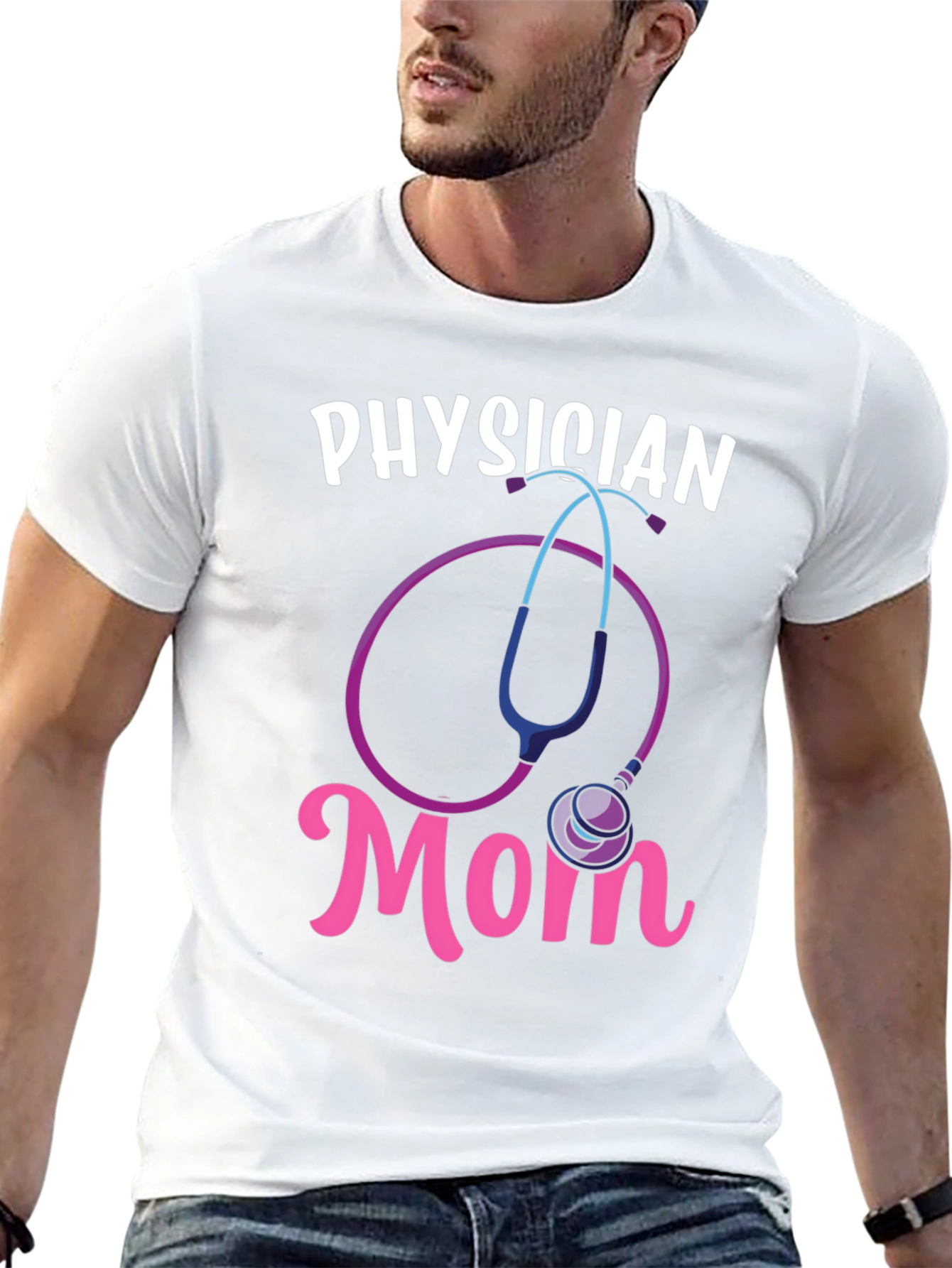 Physician Mom T-Shirt - Stethoscope Graphic Tee