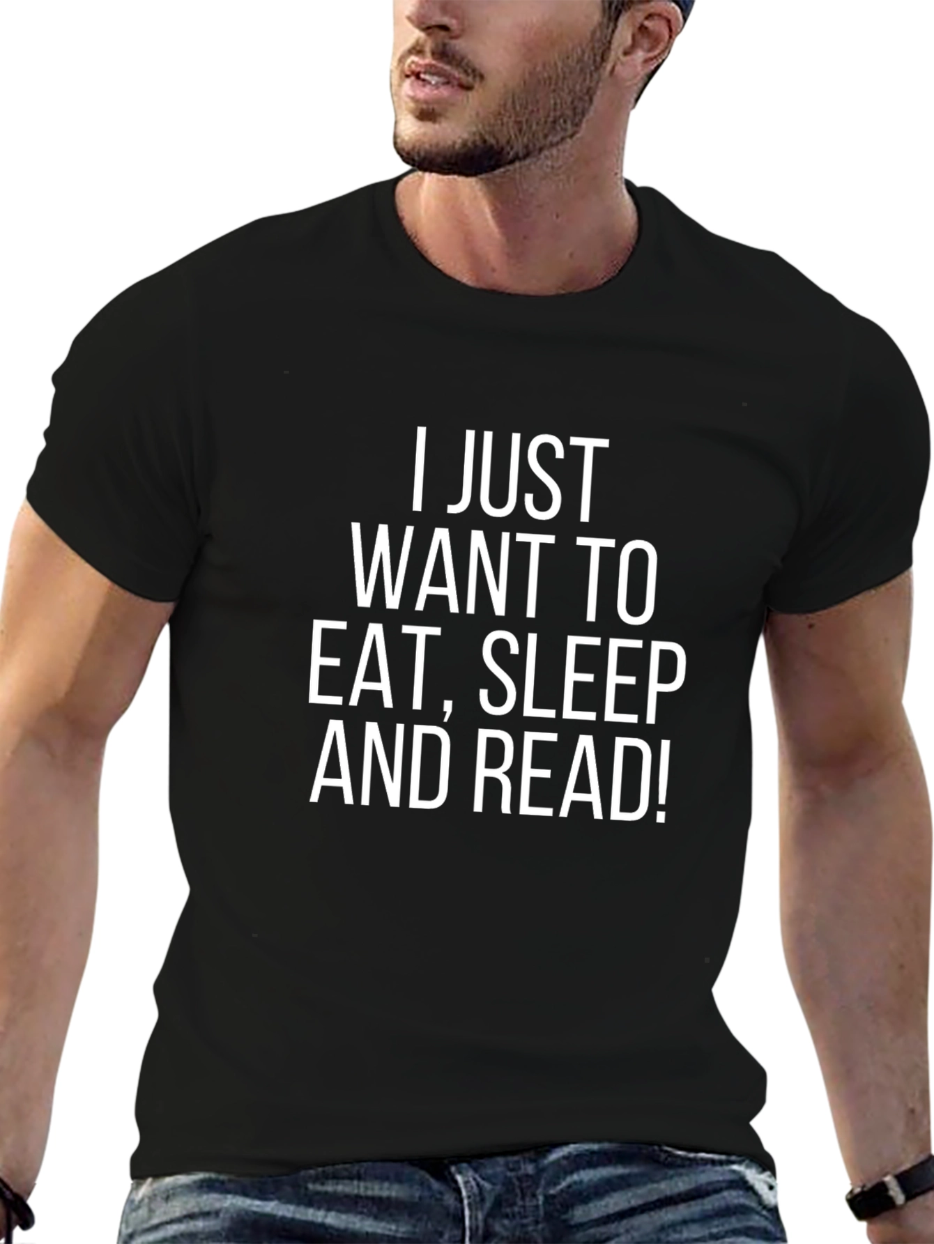Eat Sleep Read! Black Graphic Tee