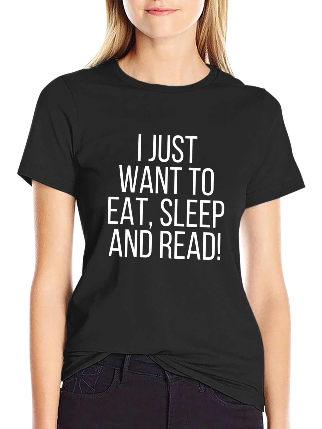 Eat Sleep Read! Black Graphic Tee