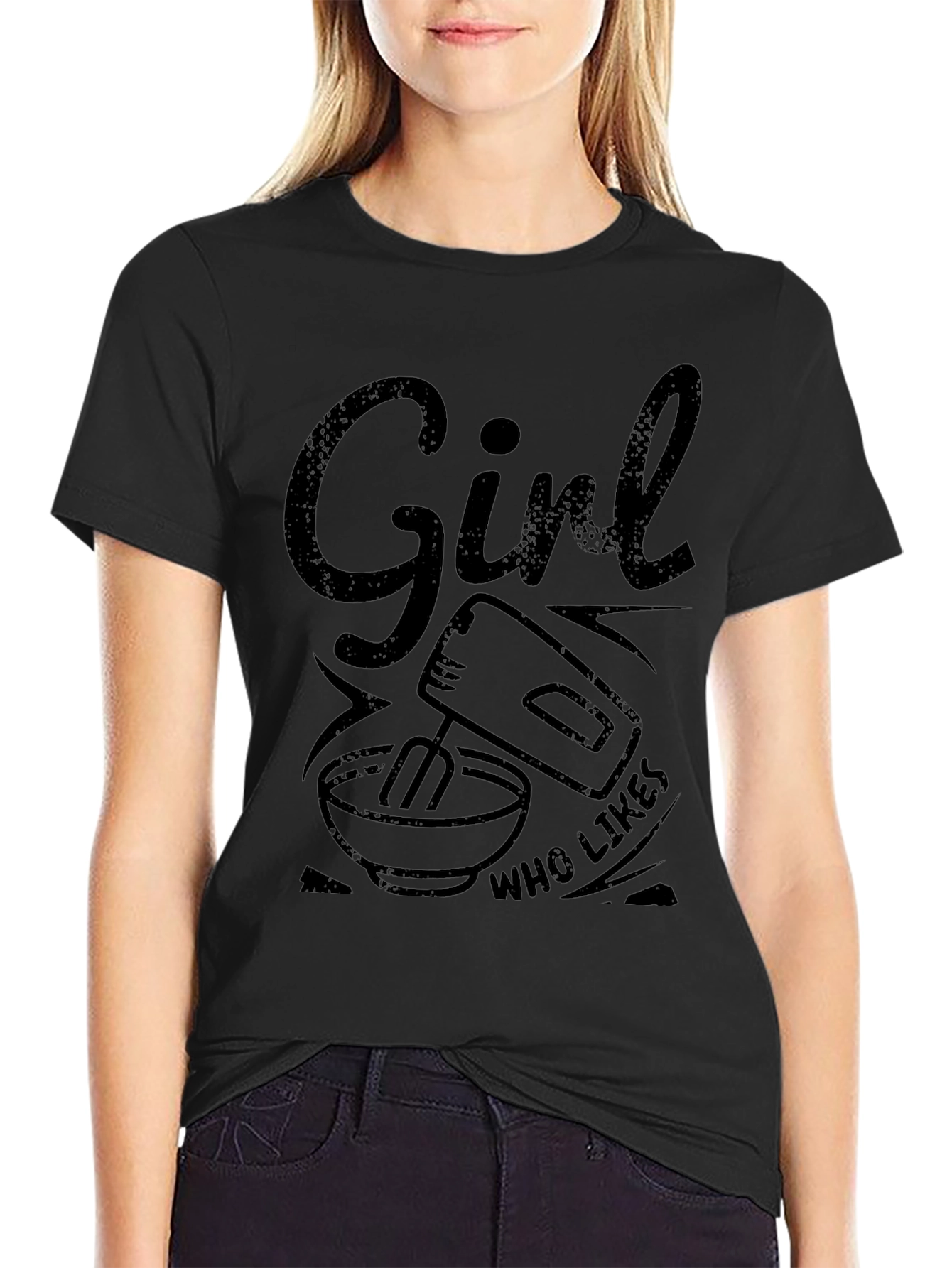 Girl Who Likes Mixing T-Shirt - Black