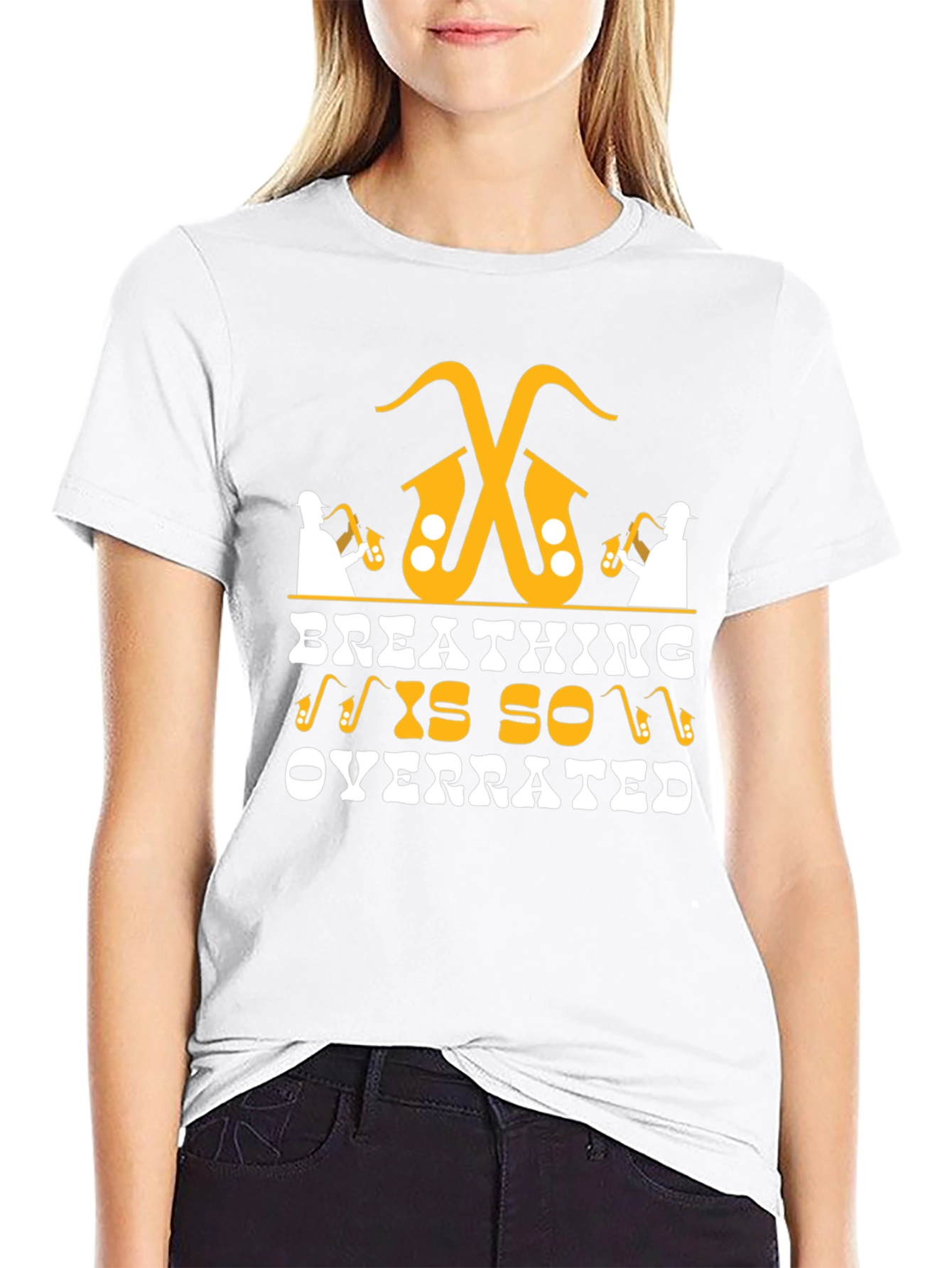 Funny Breathing Is So Overrated Saxophone Player T-Shirt