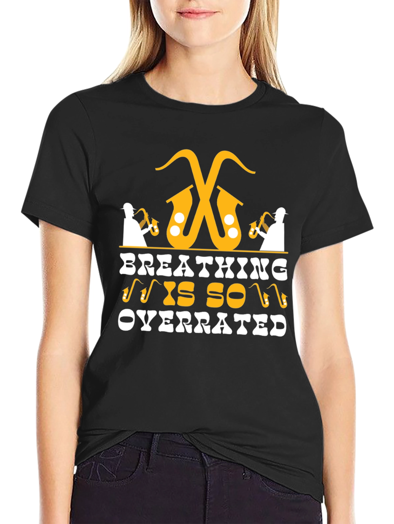 Funny Breathing Is So Overrated Saxophone Player T-Shirt