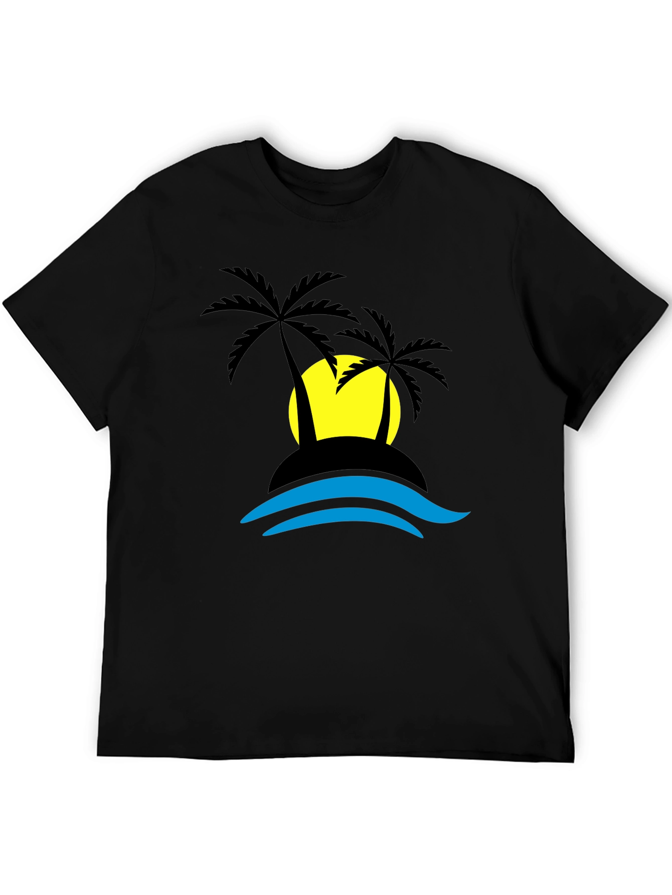 Tropical Island T-Shirt - Black Graphic Tee