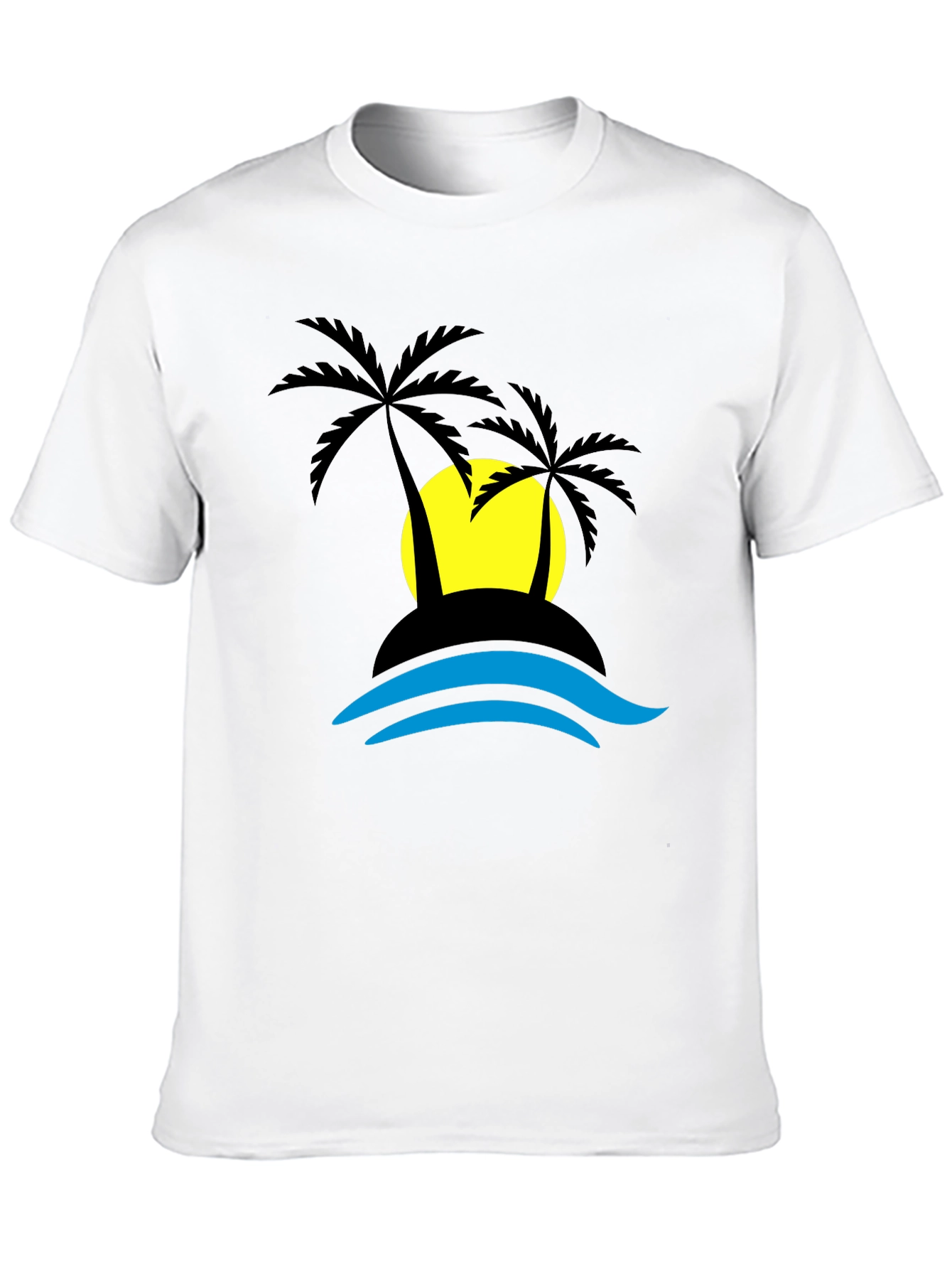 Tropical Island T-Shirt - Black Graphic Tee
