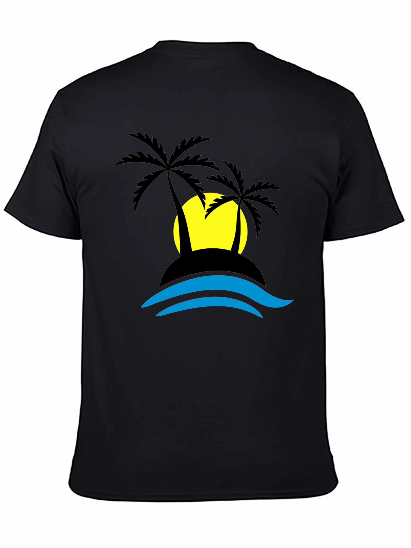 Tropical Island T-Shirt - Black Graphic Tee