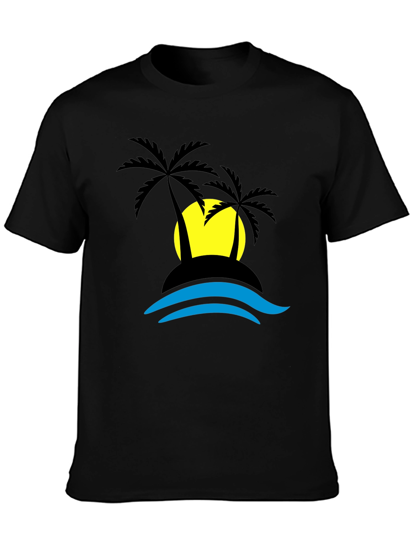 Tropical Island T-Shirt - Black Graphic Tee